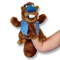 Custom Plush Beaver Mascot Hand Puppet w/ Vest